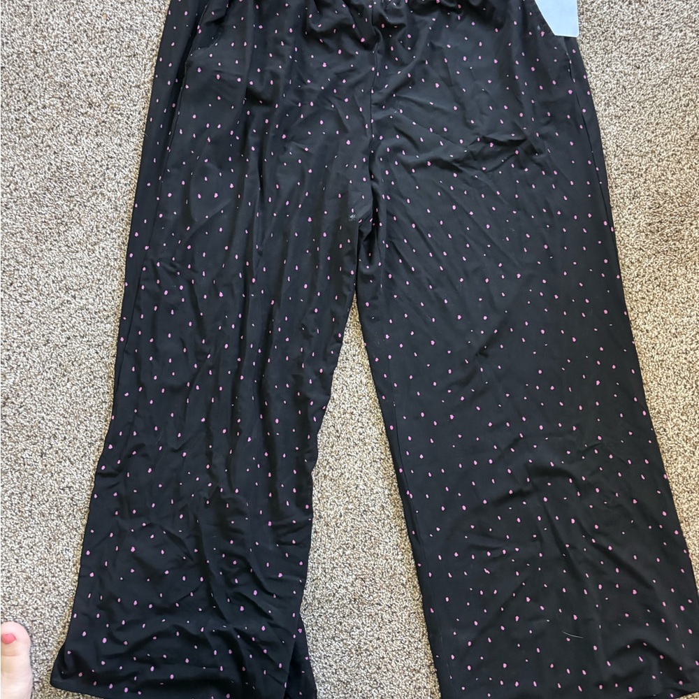 CAbi Black Trousers with Pink Dots semi sheer - Picture 2 of 3